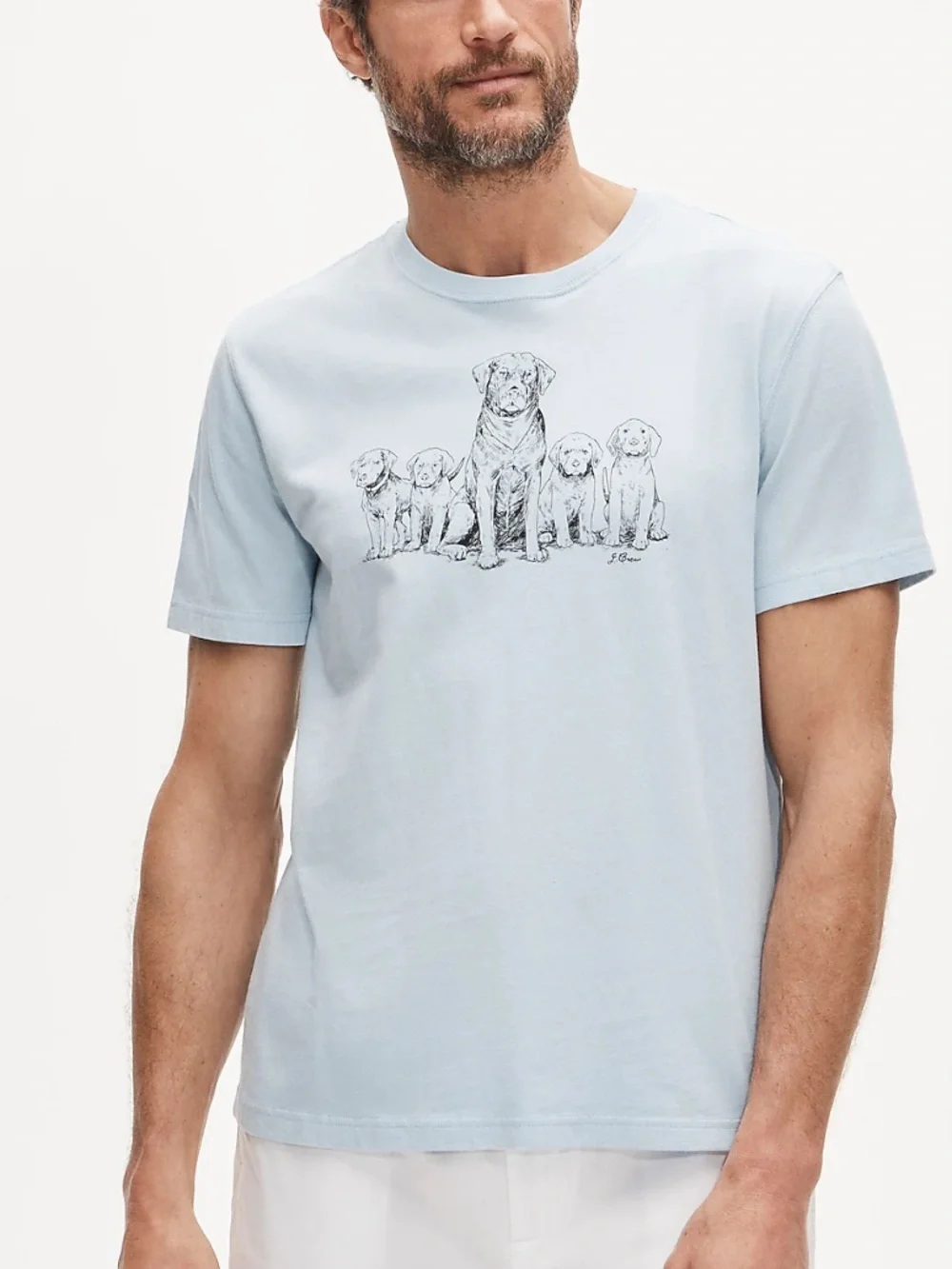 J crew blue dog Vintage-wash cotton graphic T-shirt